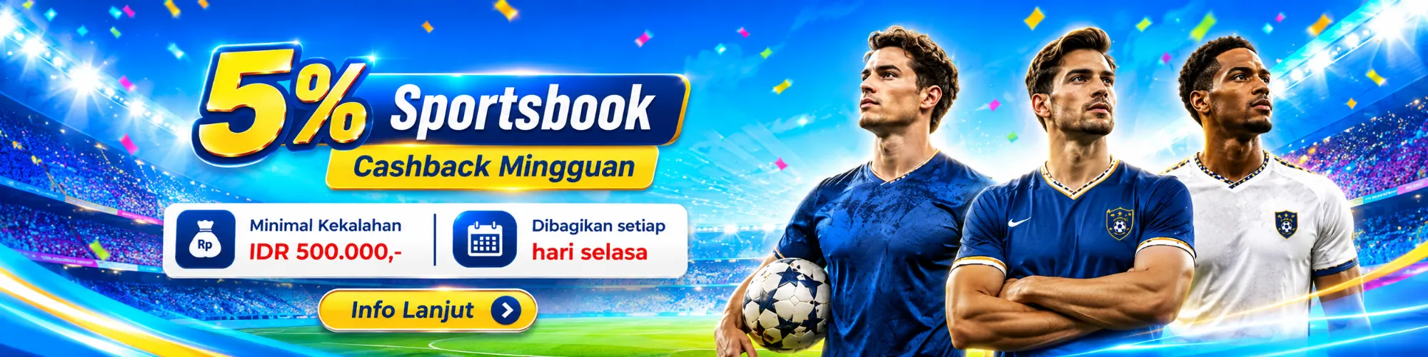 Promo 5% cashback mingguan Sportsbook KINGPRO88